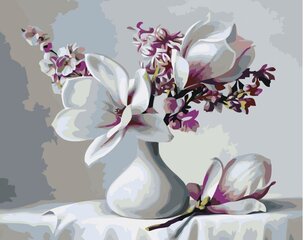 Glezna pēc numuriem "Magnolijas" 40x50 G цена и информация | Живопись по номерам | 220.lv