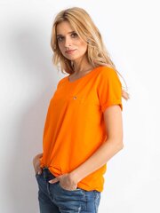 Kokvilnas T-krekls sievietēm, oranžs cena un informācija | Blūzes, sieviešu krekli | 220.lv
