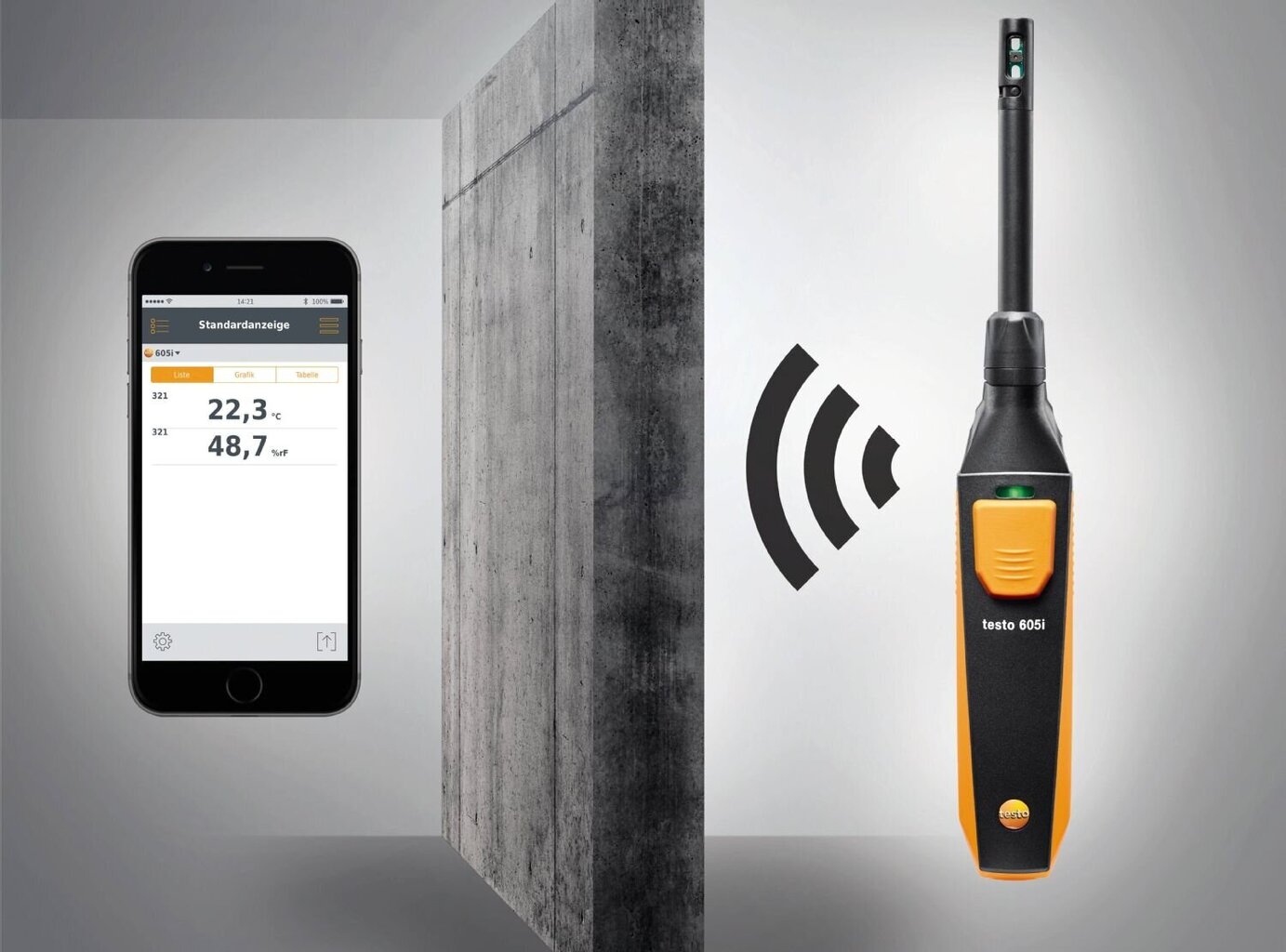 Testo 605i higrotermometrs (0560 2605 02) цена и информация | Rokas instrumenti | 220.lv