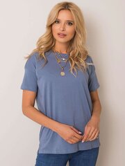 Kokvilnas T-krekls sievietēm, zils cena un informācija | Blūzes, sieviešu krekli | 220.lv