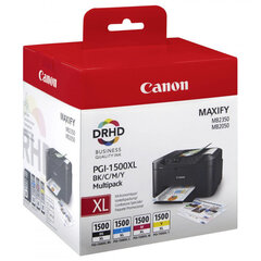 Оригинальный набор чернил Canon PGI-1500XL (C/M/Y/K) цена и информация | Картриджи для струйных принтеров | 220.lv