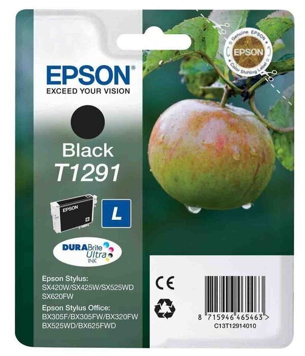 Oriģinālā tinte Epson T1291 Black 380 lk cena un informācija | Tintes kārtridži | 220.lv