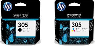 Oriģinālais tintes komplekts HP 305 Black + HP 305 TriColor cena un informācija | HP Datortehnika | 220.lv