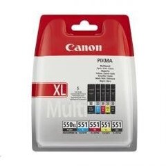 Canon PGI-550XL/CLI-551 C/M/Y/BK Multipack (6509B013) cena un informācija | Tintes kārtridži | 220.lv