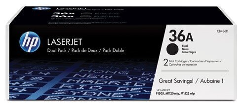 HP CB436AD No.36AD Dual Pack Black Cartridge (CB436AD) цена и информация | Tintes kārtridži | 220.lv