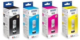 Оригинальный набор чернил Epson EcoTank 103 (BK/C/M/Y) цена и информация | Картриджи для струйных принтеров | 220.lv