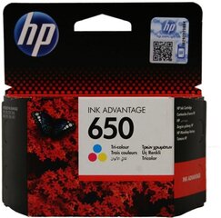 Оригинальные чернила HP 650 (CZ102AE) TriColor 200 lk цена и информация | Картриджи для струйных принтеров | 220.lv