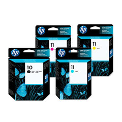 Oriģinālais tintes komplekts HP 10 / HP 11 (BK/C/M/Y) cena un informācija | Tintes kārtridži | 220.lv