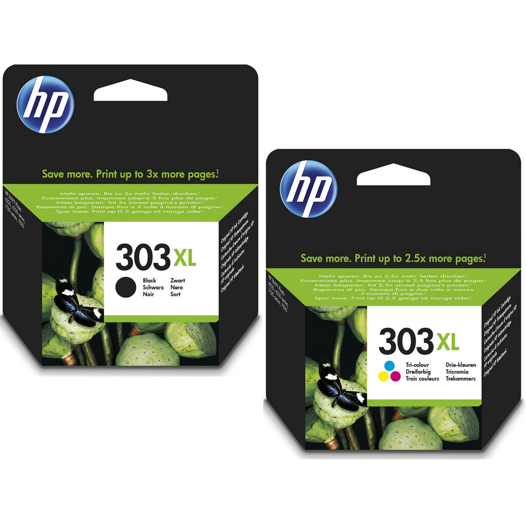 Oriģinālais tintes komplekts HP 303XL Black + HP 303XL TriColor cena un informācija | Tintes kārtridži | 220.lv