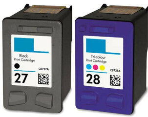 Набор аналоговых чернил HP 27 Black + HP 28 TriColor цена и информация | Картриджи для струйных принтеров | 220.lv