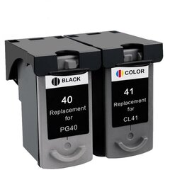 Analogās tintes komplekts Canon PG-40 Black + CL-41 Tricolor cena un informācija | Tintes kārtridži | 220.lv