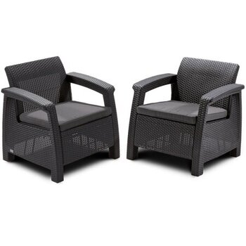 Садовые стулья Corfu Duo Set серый цена и информация | Садовые стулья, кресла, пуфы | 220.lv