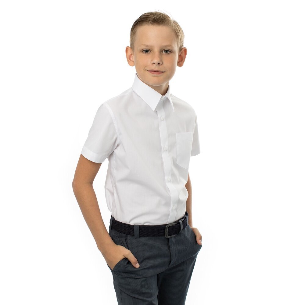 T krekls zēniem Mati G10169, balts (Slim), S1100015L0 cena un informācija | Zēnu krekli | 220.lv