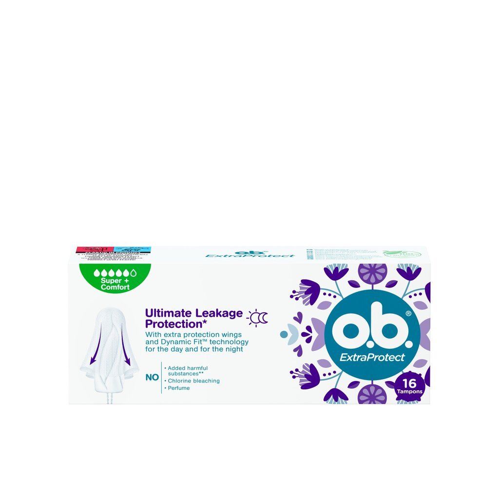 Tamponi OB ProComfort Extra Protect Super Plus 16 gab. цена и информация | Tamponi, higiēniskās paketes, ieliktnīši | 220.lv