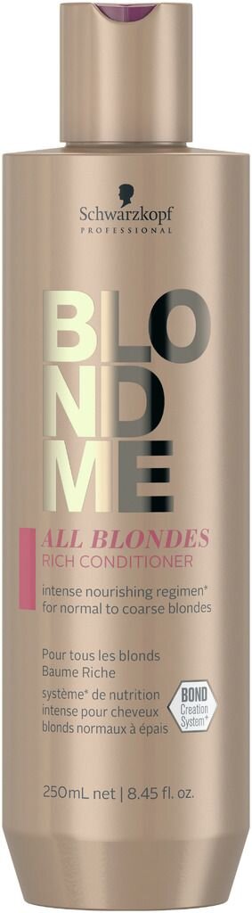 Kondicionieris balinātiem matiem Schwarzkopf BlondMe All Blondes Rich Conditioner, 250 ml цена и информация | Matu kondicionieri, balzāmi | 220.lv