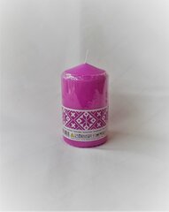 Cilindriska svece Hansacandle, rozā, 6x10 cm cena un informācija | Sveces un svečturi | 220.lv