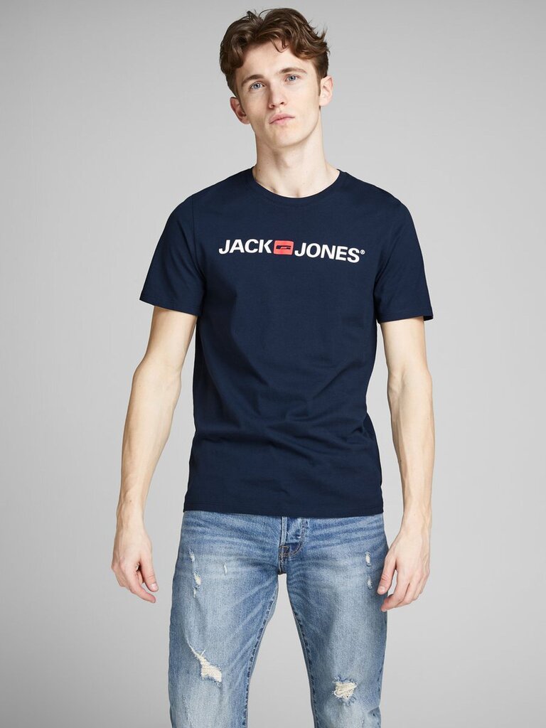 Jack&Jones vīriešu T-krekls 12137126*02, tumši zils cena un informācija | Vīriešu T-krekli | 220.lv