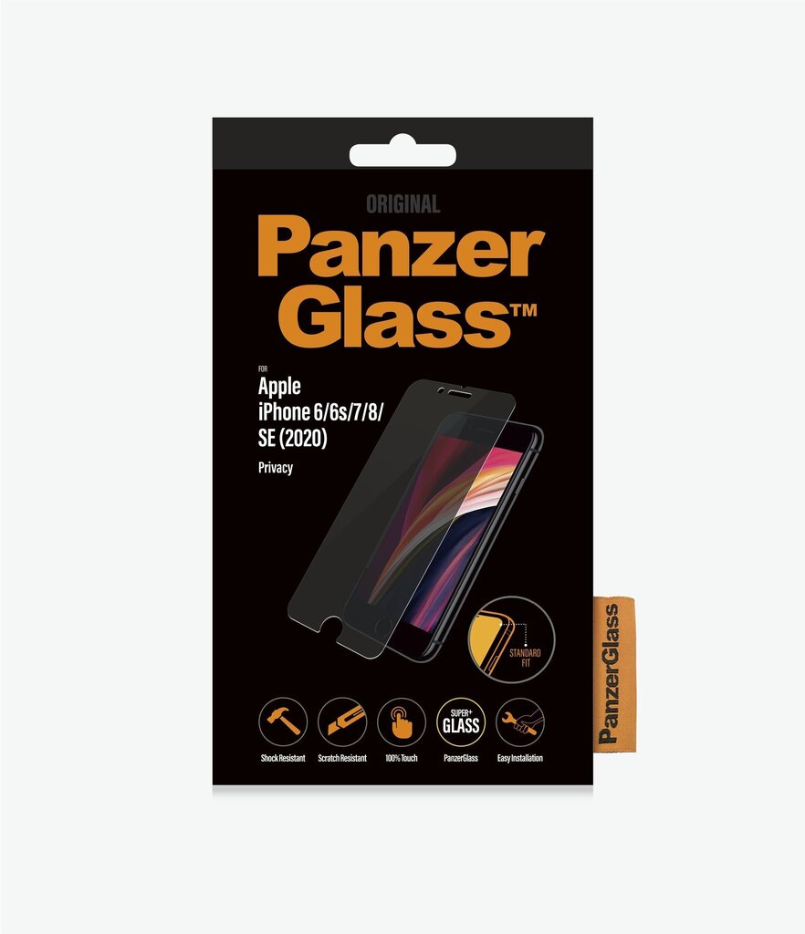 Panzer glass screen protector Premium Tempered glass 3 Privacy for iPhone 6/6s/7/8 Super + Glass цена и информация | Ekrāna aizsargstikli | 220.lv