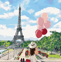 Kартина по номерам «Девушка в Париже», 40x40 см  цена и информация | Живопись по номерам | 220.lv