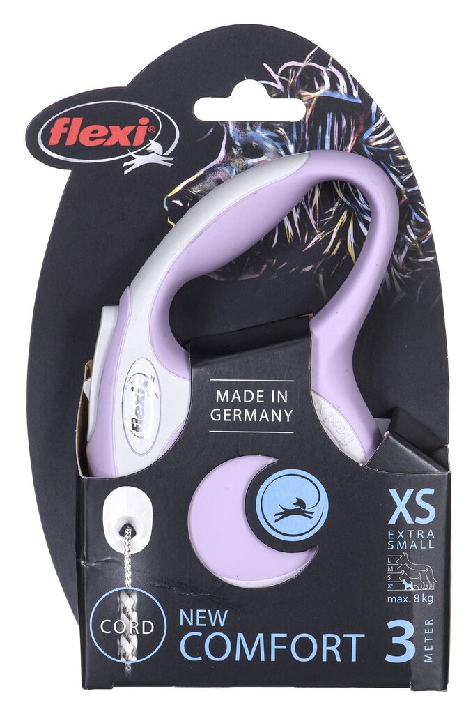 Flexi automātiskā pavada New Comfort XS, rozā, 5m cena un informācija | Suņu pavadas | 220.lv