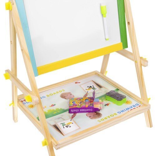 Liela divpusēja magnētiskā tāfele zīmēšanai un spēlēm ar piederumiem 2085 цена и информация | Attīstošās rotaļlietas | 220.lv