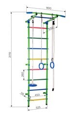 Спорткомплекс (гимнастическая стенка) СТАРТ-1, салатовый-радуга, 217х52,5 см цена и информация | Шведские стенки | 220.lv