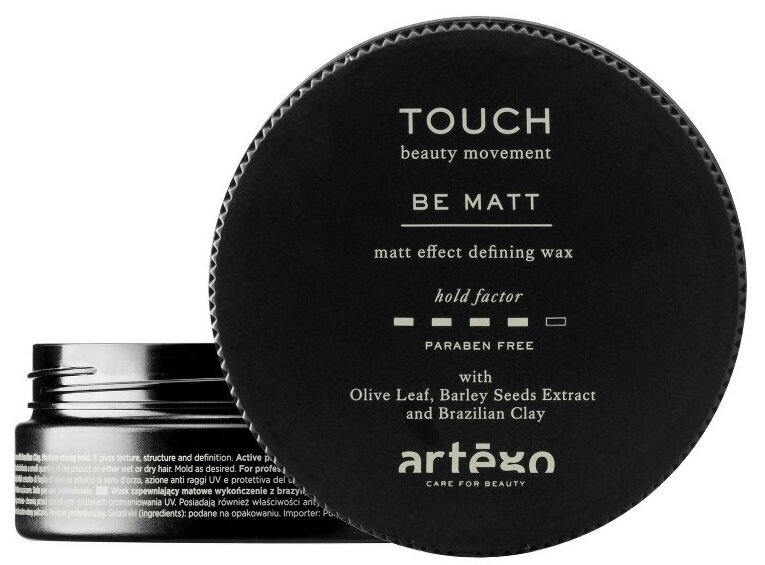 Artego Touch Be Matt matu vasks ar matētu efektu cena un informācija | Matu veidošanas līdzekļi | 220.lv