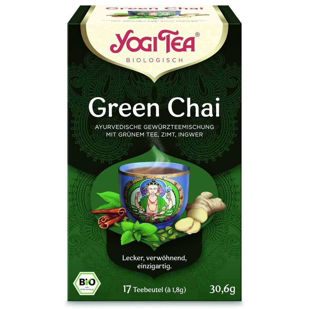 Yogi Tea Green Chai pikanta zaļā tēja, 17 gab. цена и информация | Tēja | 220.lv