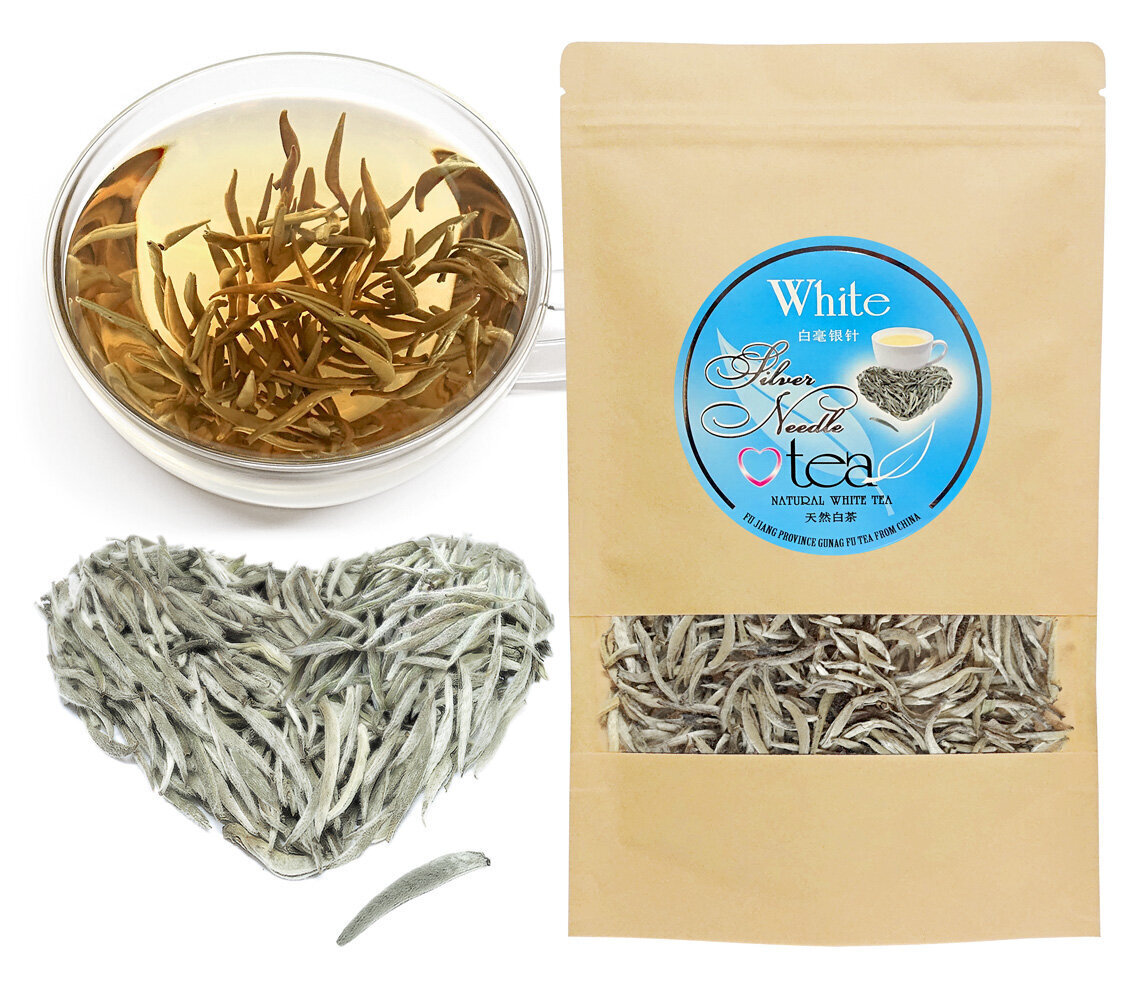 Ekskluzīva Ķīnas Baltā tēja, SILVER NEEDLE White tea, SUDRABA ADATAS, 100 g cena un informācija | Tēja | 220.lv