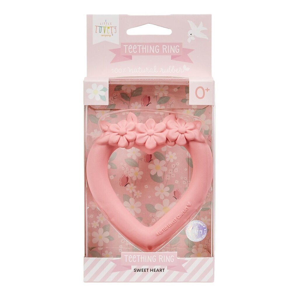 Košļājamā rotaļlieta - Sirds - A Little Lovely Company (Teething ring: Sweet heart) cena un informācija | Zobu riņķi | 220.lv