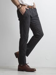 Vīriešu tumši pelēkas auduma bikses цена и информация | Мужские брюки | 220.lv