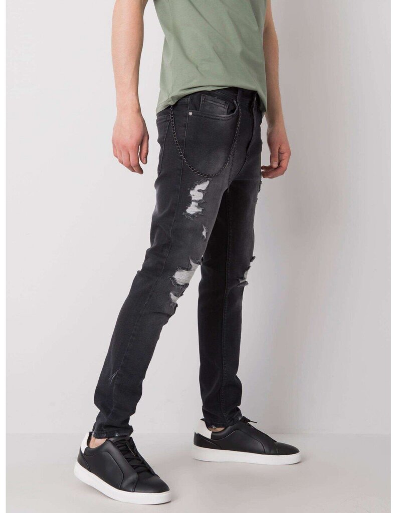 Melnas vīriešu saplēstas džinsu bikses. cena | 220.lv