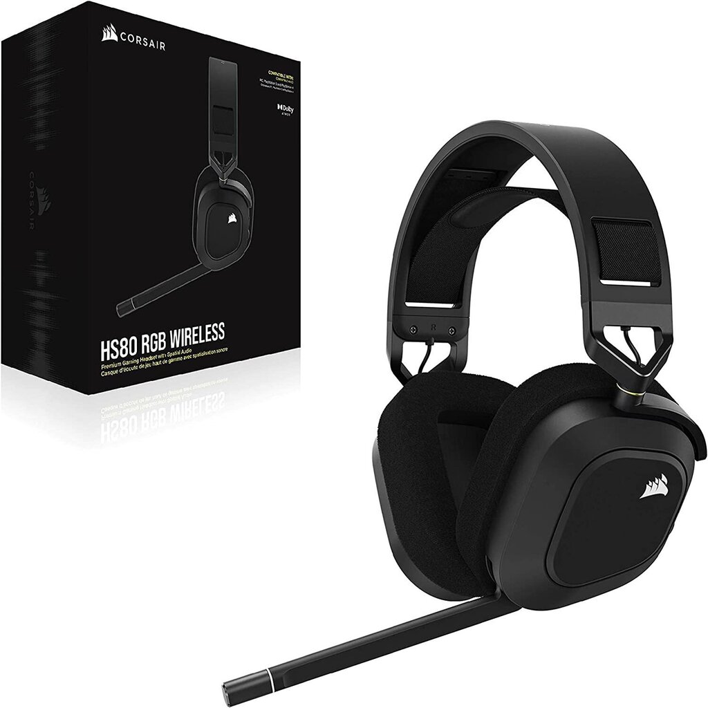 Corsair HS80 RGB Wireless Black cena un informācija | Austiņas | 220.lv