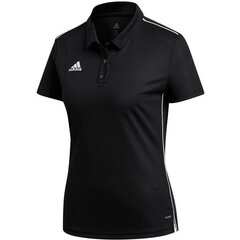 Спортивная футболка женская Adidas Core 18 Polo Women 84114 CE9039, черная цена и информация | Спортивная одежда для женщин | 220.lv