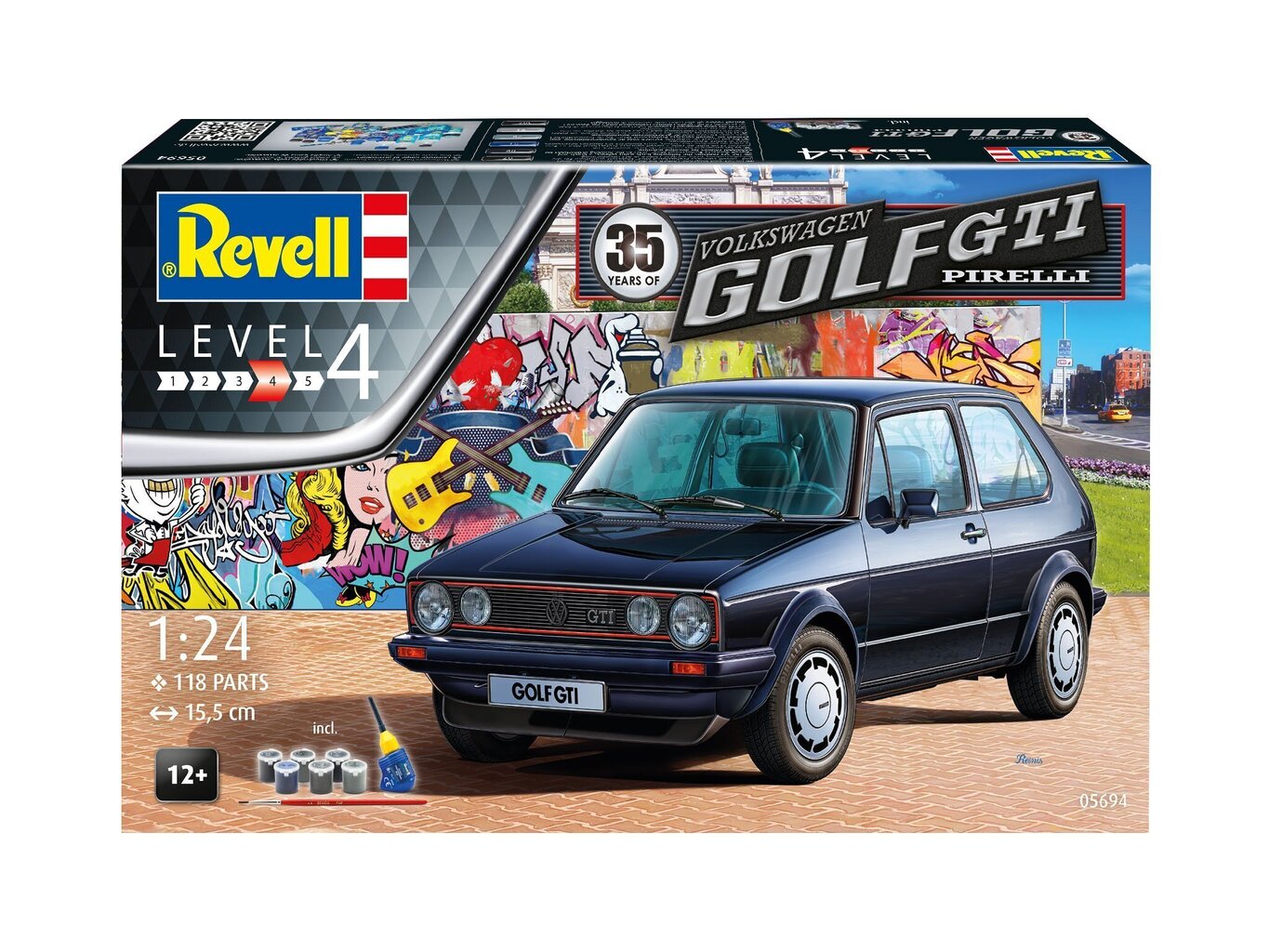 Konstruktors Revell - 35 Years VW Golf 1 GTI Pirelli dāvanu komplekts, 1/24, 05694 цена и информация | Konstruktori | 220.lv