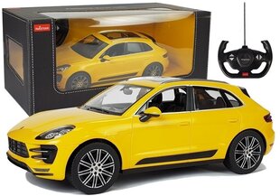 Automobilis Porsche Macan Turbo Rastar ar tālvadības pulti 1:14, dzeltens cena un informācija | Rotaļlietas zēniem | 220.lv