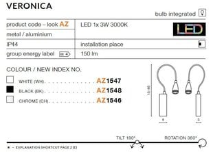 Azzardo настенный светильник Veronica Black цена и информация | Настенные светильники | 220.lv