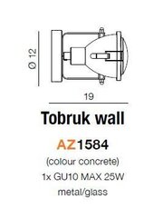 Azzardo sienas lampa Tobruk Grey цена и информация | Настенные светильники | 220.lv