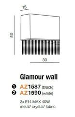 Azzardo sienas lampa Glamour Black цена и информация | Настенные светильники | 220.lv