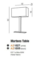 Azzardo galda lampa Martens White cena un informācija | Galda lampas | 220.lv