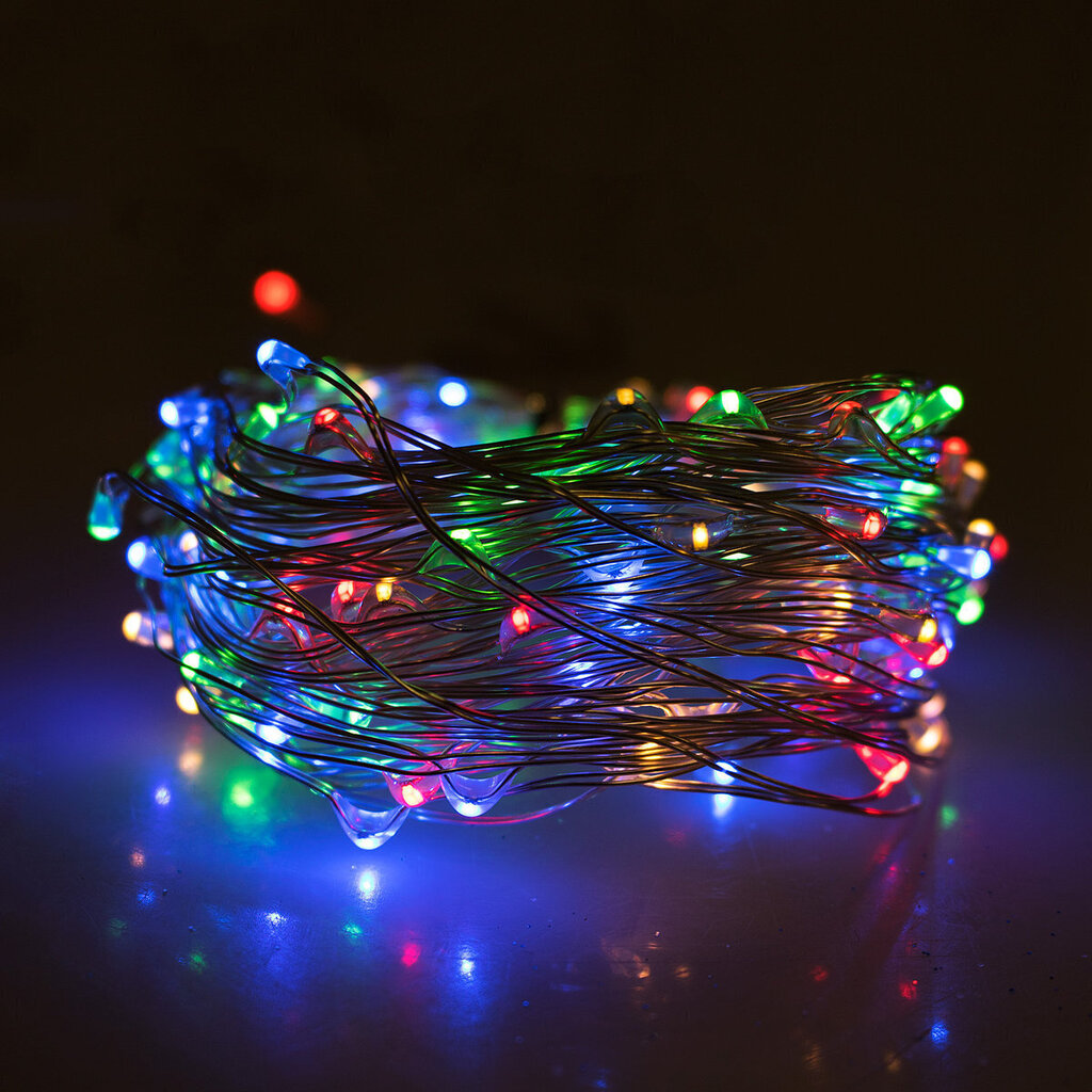 Virtene 20 LED MicroLED "Smart", krāsaina cena un informācija | Ziemassvētku lampiņas, LED virtenes | 220.lv