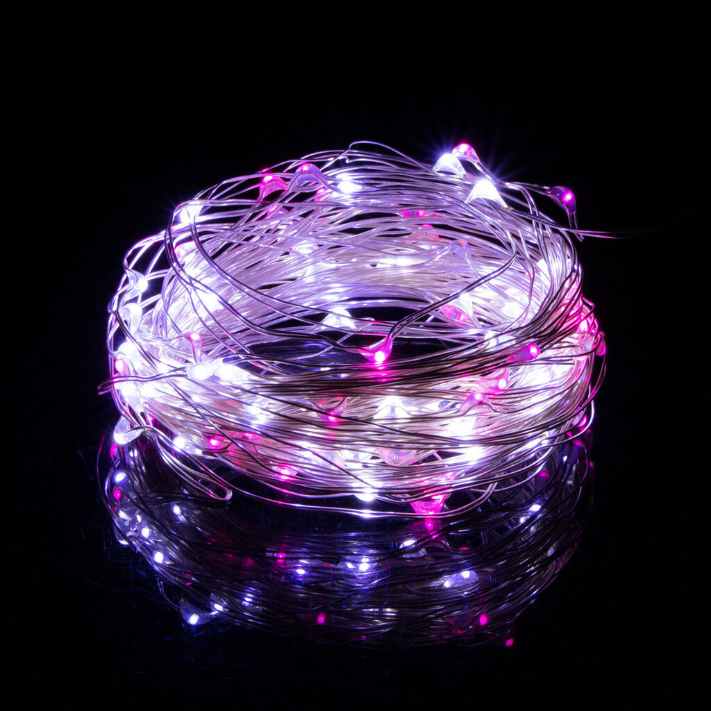 Virtene 20 LED MicroLED "Smart", auksti balta/rozā цена и информация | Ziemassvētku lampiņas, LED virtenes | 220.lv
