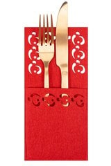 Ziemassvētku galda piederumu maisiņš, 8 gab., sarkans cena un informācija | Ziemassvētku dekorācijas | 220.lv