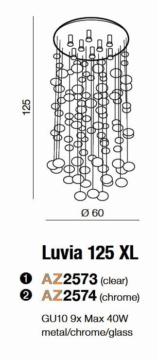 Azzardo piekarams gaismeklis Luvia 125 XL cena un informācija | Piekaramās lampas | 220.lv