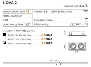 Azzardo встраиваемый светильник Nova 2 White цена и информация | Монтируемые светильники, светодиодные панели | 220.lv