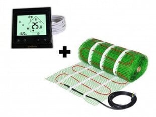Grīdas apsildes tīkls Wellmo MAT + programmējams termostats Wellmo WTH-51.36 NEW Black цена и информация | Нагревательные коврики для пола и зеркал | 220.lv