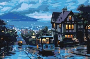 Glezna pēc numuriem "Pilsētas tramvajs" 40x60 G cena un informācija | Gleznas pēc numuriem | 220.lv