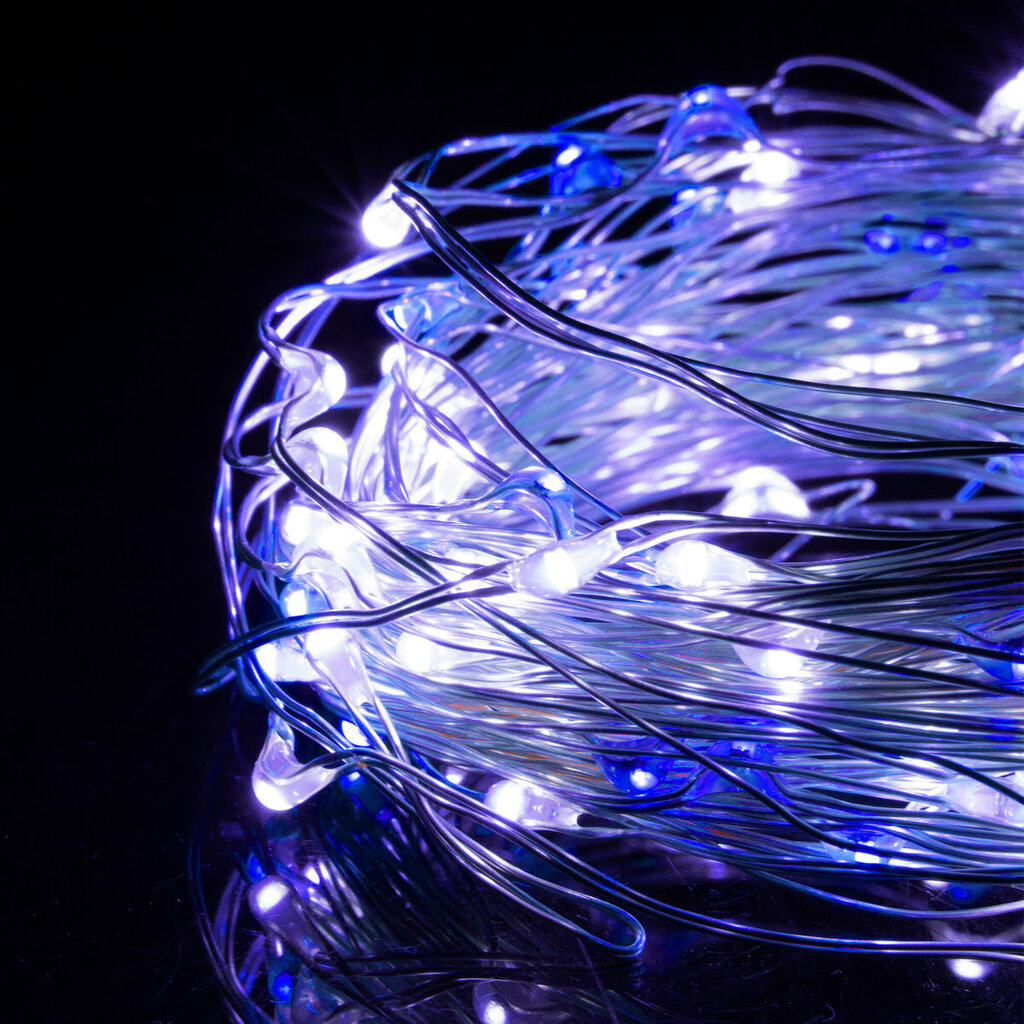 Virtene 100 LED MicroLED "Smart", auksti balta/zila цена и информация | Ziemassvētku lampiņas, LED virtenes | 220.lv