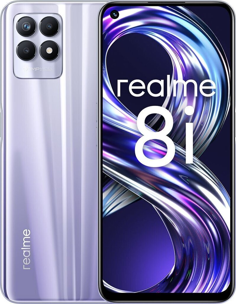 Realme 8i, 4/64GB, Dual SIM, Stellar Purple цена и информация | Mobilie telefoni | 220.lv