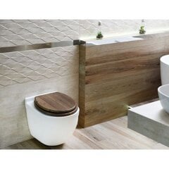 Lēni nolaižāms tualetes poda vāks AWD Interior MDF, riekstu krāsā cena un informācija | Piederumi tualetes podiem un bidē | 220.lv